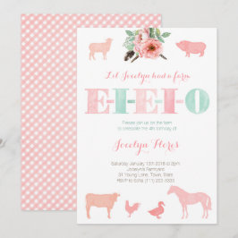 EIEIO の招待状、オールド・マクドナルドの誕生日パーティー 招待状