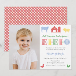 EIEIO オールド・マクドナルド・ファーム 誕生日パーティー for 男子 招待状