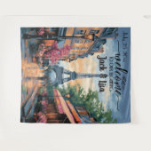 Eiffel Garden Elegance Wedding Backdrop タペストリー (正面(横))