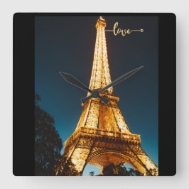 Eiffel Love Tower スクエア壁時計