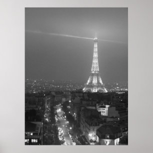 Eiffel Tower and Street Scene ポスター