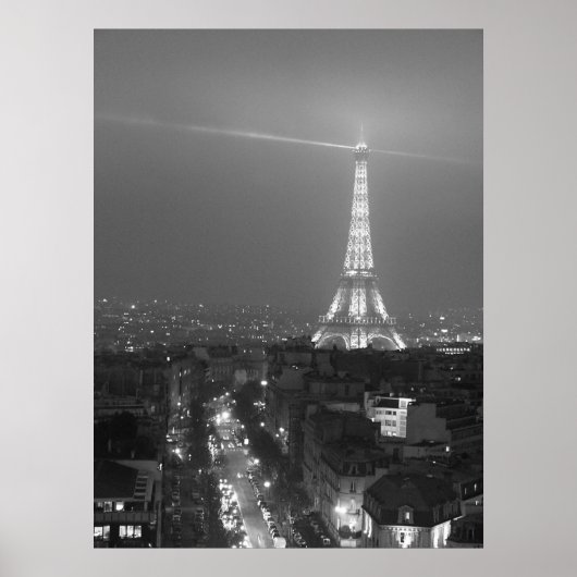 Eiffel Tower and Street Scene ポスター (正面)