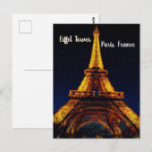 Eiffel Tower at Night – Paris ポストカード (正面/裏面)