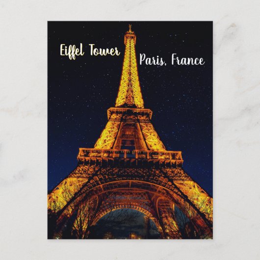Eiffel Tower at Night – Paris ポストカード (正面)