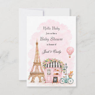 Eiffel Tower Baby Shower Card 招待状