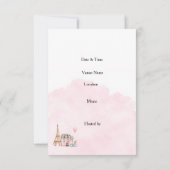 Eiffel Tower Baby Shower Card 招待状 (裏面)