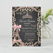 Eiffel Tower Bow Frame Dress Butterfly Sweet 16 招待状 (スタンド正面)