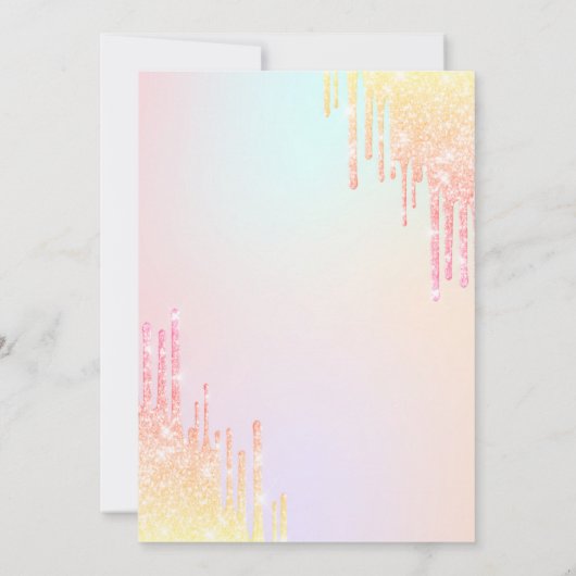 Eiffel Tower Bow Glitter Drips  Sweet 16   招待状 (裏面)