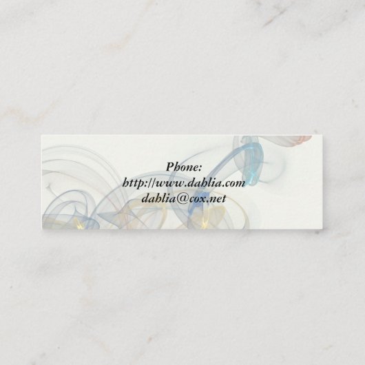 Eiffel Tower & Bow Mini Business Card スキニー名刺 (裏面)