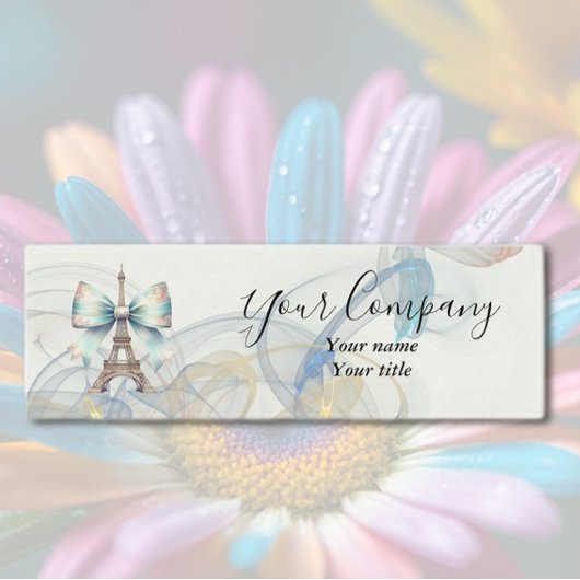Eiffel Tower & Bow Mini Business Card スキニー名刺