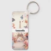 Eiffel Tower Butterflies and Flowers キーホルダー (裏面)