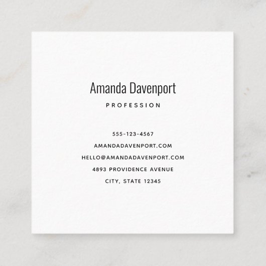 Eiffel Tower Butterflies and Flowers スクエア名刺 (裏面)