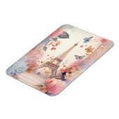 Eiffel Tower Butterflies and Flowers マグネット (左側)