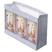 Eiffel Tower Butterflies and Flowers ラージペーパーバッグ (裏面アングル)