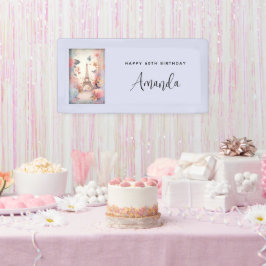 Eiffel Tower Butterflies and Flowers Birthday 横断幕