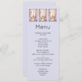  Eiffel Tower Butterflies and Flowers Menu 招待状 (正面/裏面)