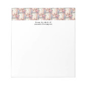 Eiffel Tower Butterflies and Flowers Pattern ノートパッド (正面)