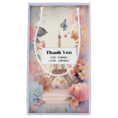 Eiffel Tower Butterflies and Flowers Thank You スモールペーパーバッグ (正面)