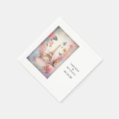 Eiffel Tower Butterflies and Flowers Wedding スタンダードカクテルナプキン (角)