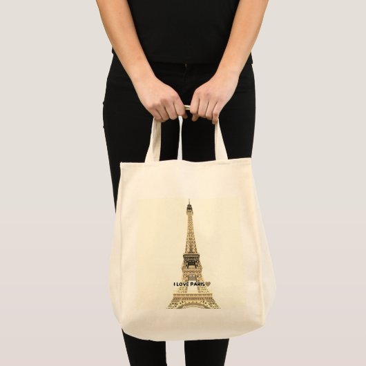 Eiffel Tower Chic Canvas Tote Bag トートバッグ (正面(商品))