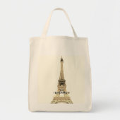 Eiffel Tower Chic Canvas Tote Bag トートバッグ (正面)