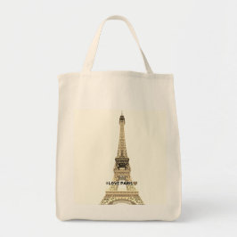 Eiffel Tower Chic Canvas Tote Bag トートバッグ