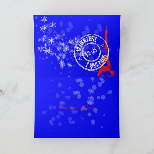 Eiffel tower Christmas シーズンカード (内部)