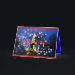 Eiffel tower Christmas シーズンカード<br><div class="desc">Christmas balls and snowflake on Eiffel Tower background</div>