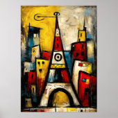 Eiffel Tower — Contemporary Abstract Expressionism ポスター (正面)