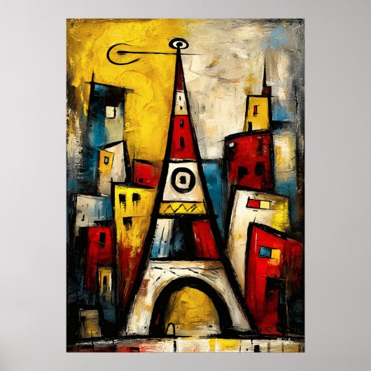 Eiffel Tower — Contemporary Abstract Expressionism ポスター (正面)