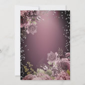 Eiffel Tower Diamonds Dark Roses Burgundy 招待状 (裏面)