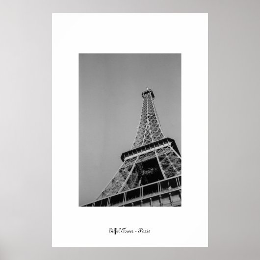 Eiffel Tower Greyscale ポスター (正面)