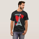 Eiffel Tower I Love Paris France Souvenir French Tシャツ (正面フル)