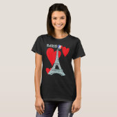 Eiffel Tower I Love Paris France Souvenir French Tシャツ (正面フル)