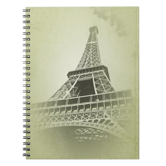Eiffel Tower in sepia tone ノートブック (正面)