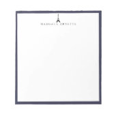Eiffel Tower Logo Blue Frame ノートパッド (正面)