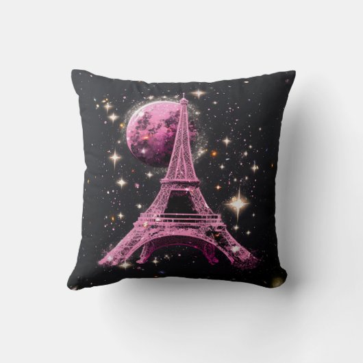 Eiffel Tower Night Moon           クッション (裏面)