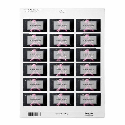 Eiffel Tower Night Moon           ラベル (フルシート)