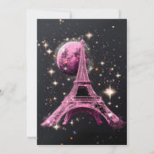 Eiffel Tower Night Moon 招待状 (裏面)