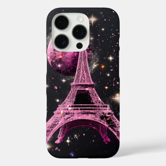 Eiffel Tower Night Moon Case-Mate iPhoneケース (裏面)