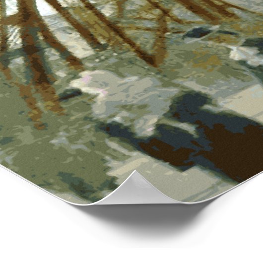 Eiffel Tower Painting ポスター (角)