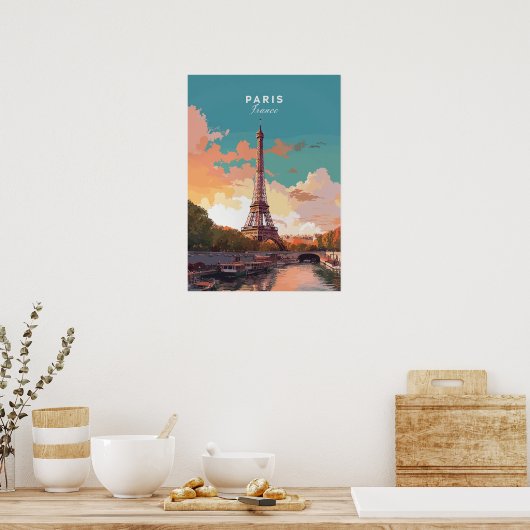 Eiffel Tower, Paris ポスター (キッチン)