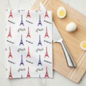 Eiffel Tower Paris Bonjour Kitchen Towel キッチンタオル (四つ折り)