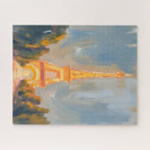 Eiffel Tower Paris France Watercolor ジグソーパズル (横)