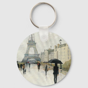 Eiffel Tower Paris In The Rain キーホルダー