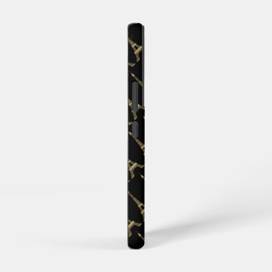 Eiffel Tower Paris Themed French Black Samsung Galaxyケース (右側面)