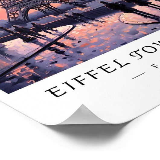 Eiffel Tower Paris Wall Art, Romantic France ポスター (角)