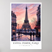 Eiffel Tower Paris Wall Art, Romantic France ポスター (正面)