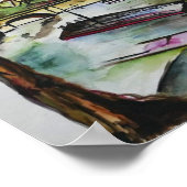 Eiffel Tower Paris Watercolor – River View ポスター (角)