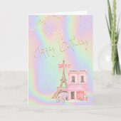 Eiffel Tower Parisian Holographic Birthday  カード (正面)